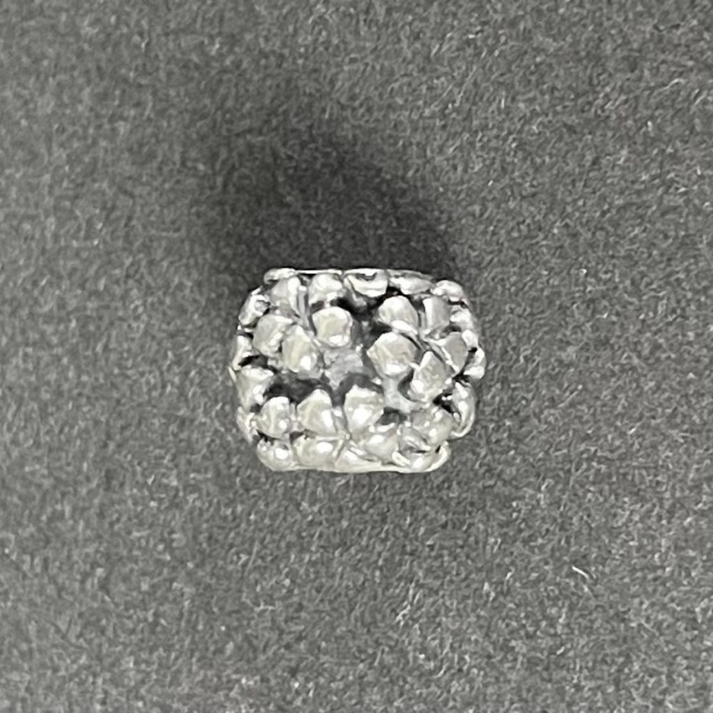 Pandora Floral Bead Sterling Silver Charm Retired 925 ALE